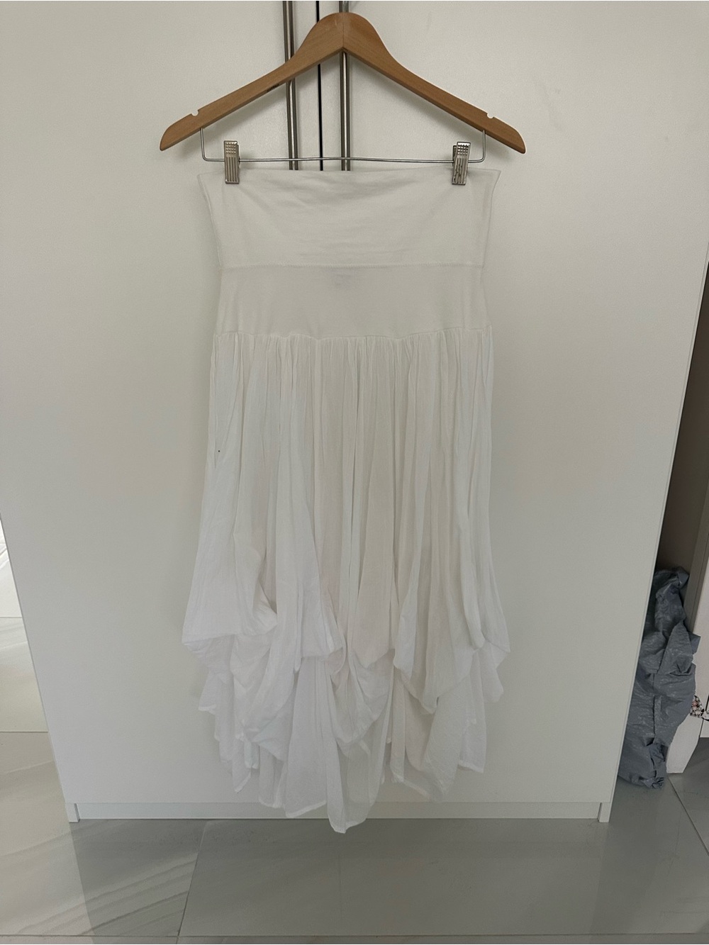 White Tiered Skirt - Flowing Maxi Skirt